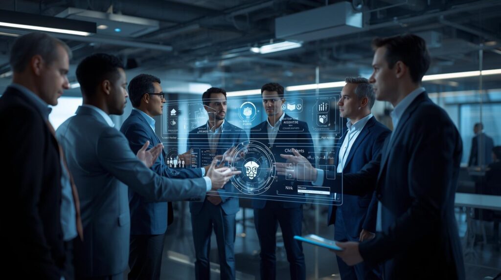 Business teams using Microsoft Copilot AI productivity tools